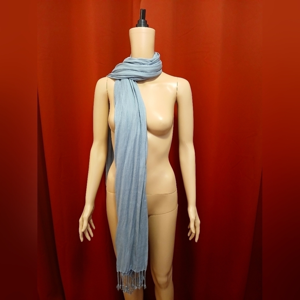 World Market Gray Rayon Tasel Scarf/Wrap Pashmina